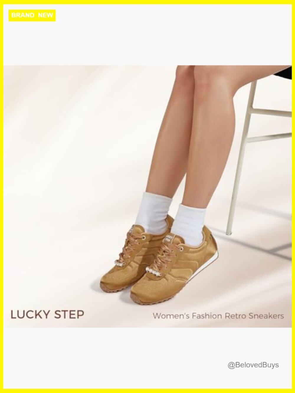 Non Slip Retro Fashion Sneakers with Satin Laces and Charms - Picture 3 of 6